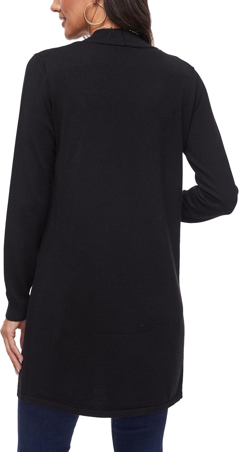 imageMoss Rose Womens Classic Sweaters Cardigan Long Sleeve Knit Coat Outwear with Pocket Available in Plus SizeZ Blacklong Sleeve