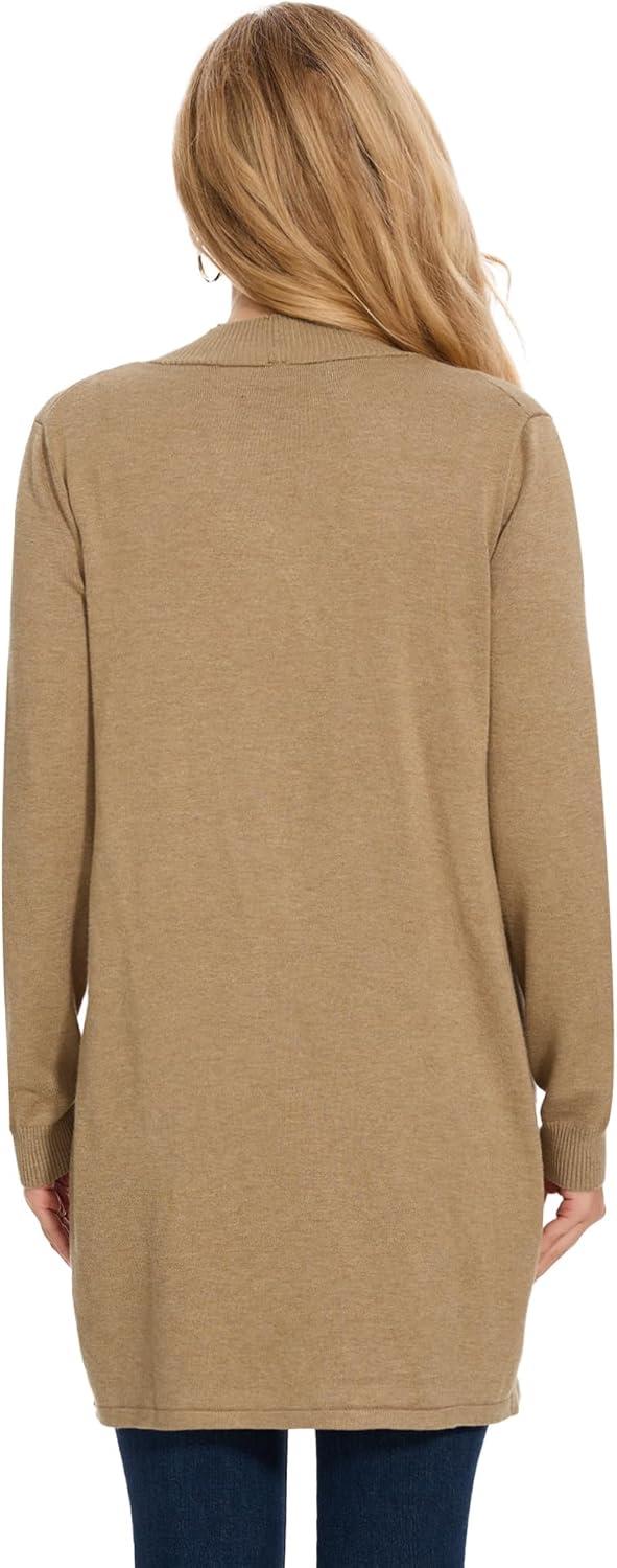 imageMoss Rose Womens Classic Sweaters Cardigan Long Sleeve Knit Coat Outwear with Pocket Available in Plus SizeZ Khaki
