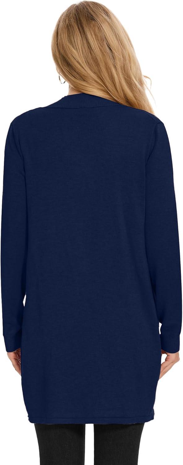 imageMoss Rose Womens Classic Sweaters Cardigan Long Sleeve Knit Coat Outwear with Pocket Available in Plus SizeZ Navy