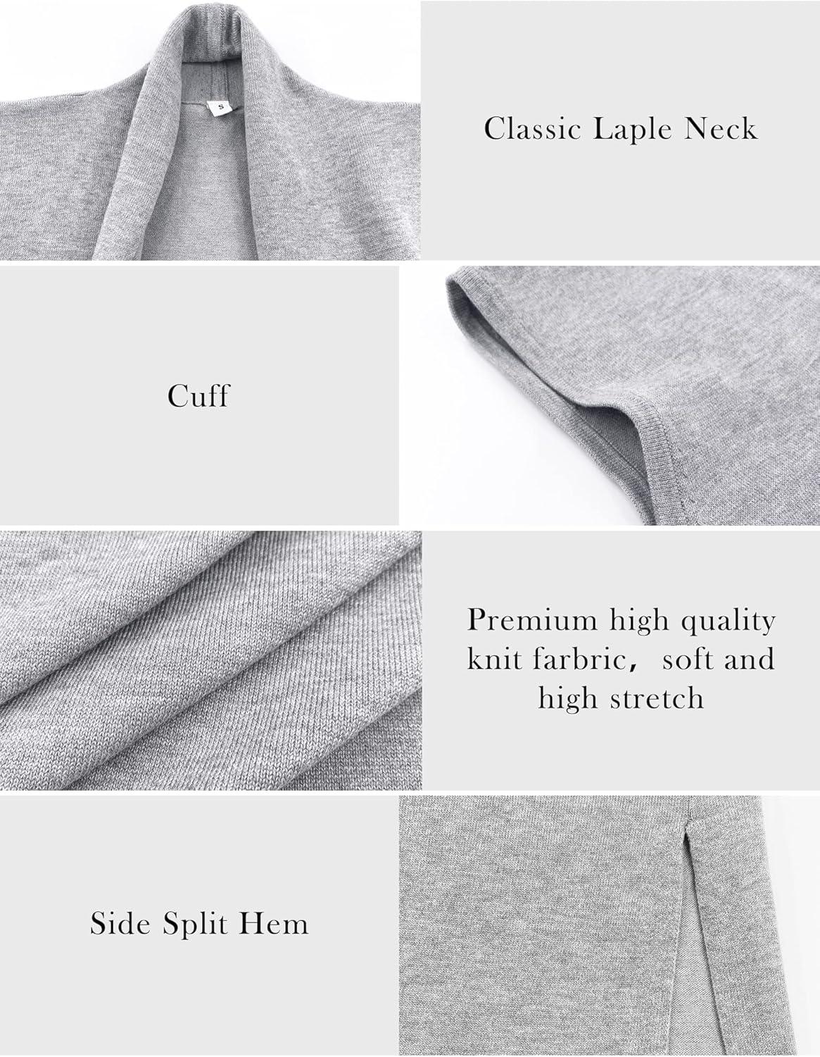 imageMoss Rose Womens Long Knit Cardigan Vest Casual Sleeveless Open Front Draped Duster Vest Available in Plus SizePink