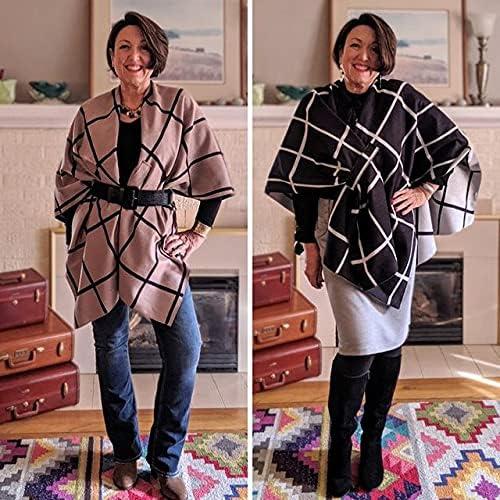 imageMoss Rose Womens Shawl Wrap Poncho Ruana Cape Open Front Cardigan Shawls for Fall WinterAz Black and Khaki