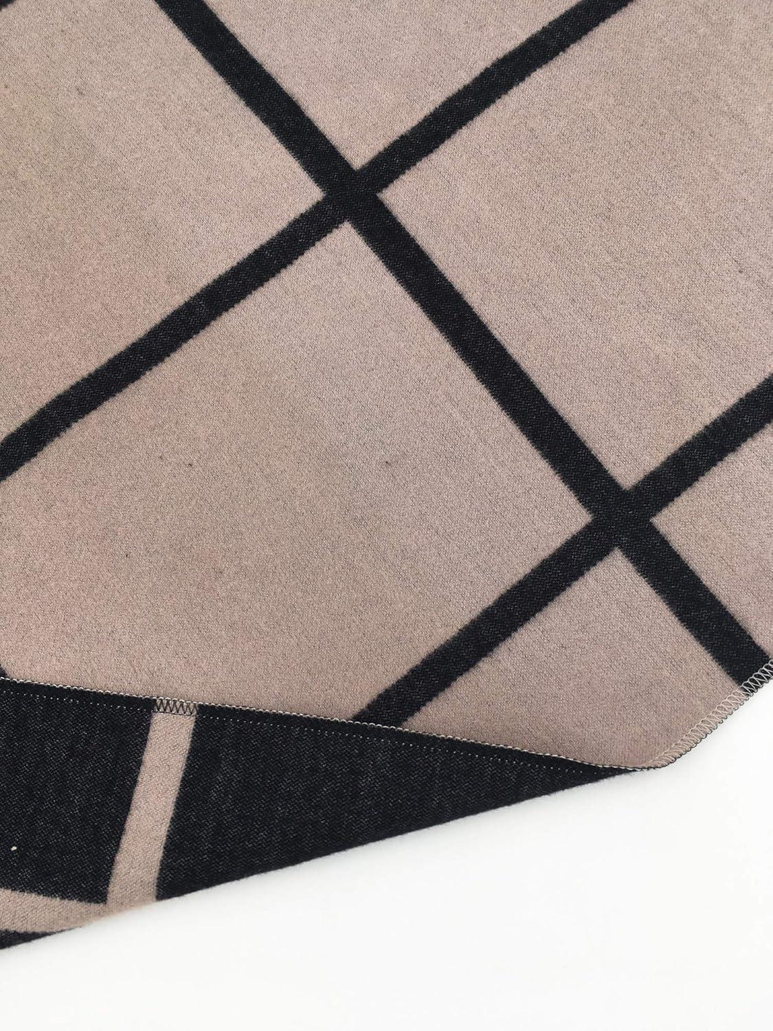 imageMoss Rose Womens Shawl Wrap Poncho Ruana Cape Open Front Cardigan Shawls for Fall WinterAz Black and Khaki With Belt