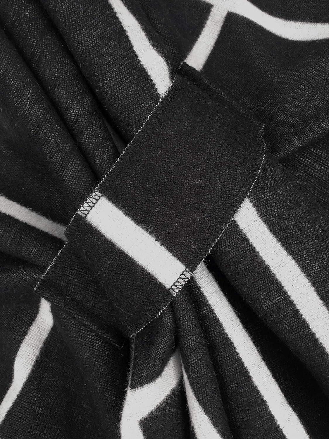 imageMoss Rose Womens Shawl Wrap Poncho Ruana Cape Open Front Cardigan Shawls for Fall WinterAz Black and White