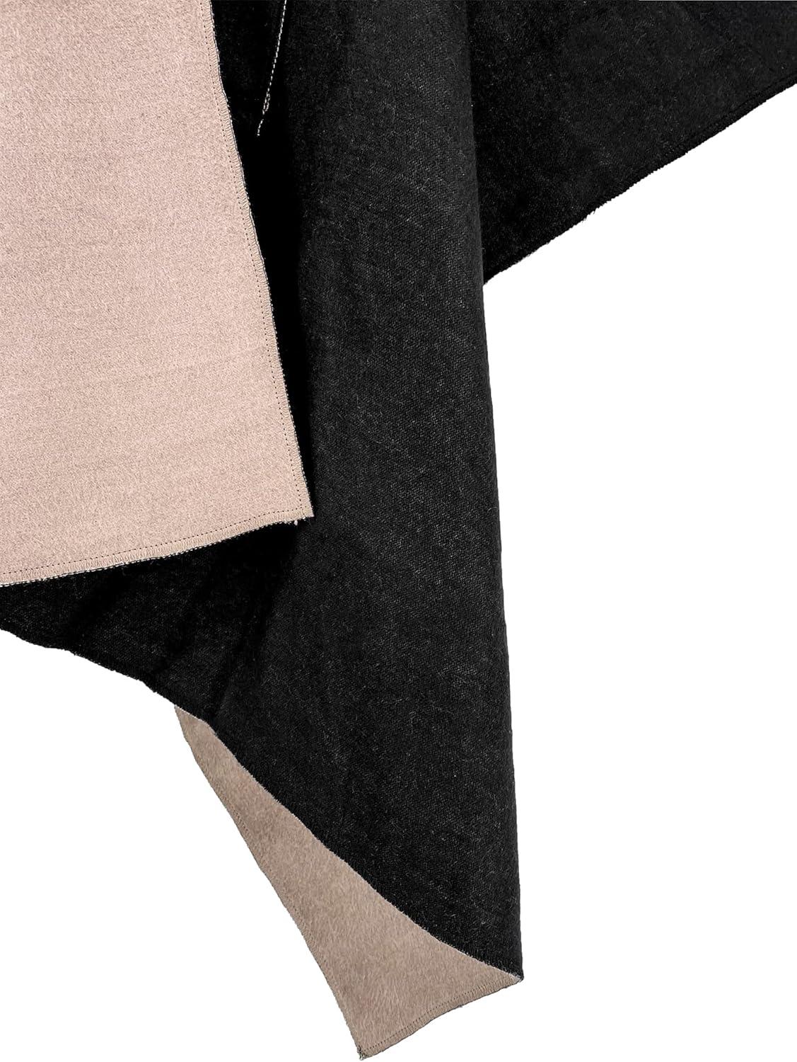 imageMoss Rose Womens Shawl Wrap Poncho Ruana Cape Open Front Cardigan Shawls for Fall WinterAz Tortilla Black