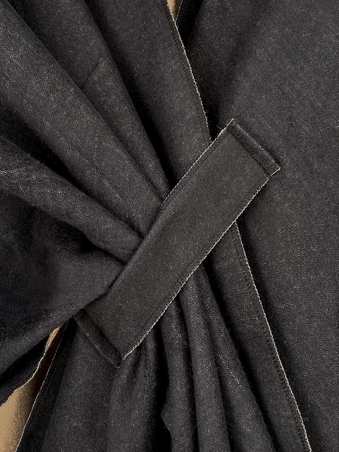 imageMoss Rose Womens Shawl Wrap Poncho Ruana Cape Open Front Cardigan Shawls for Fall WinterAz Tortilla Black