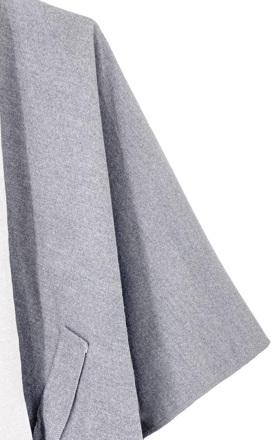 imageMoss Rose Womens Shawl Wrap Poncho Ruana Cape Open Front Cardigan Shawls for Fall WinterAz Tortilla Gray