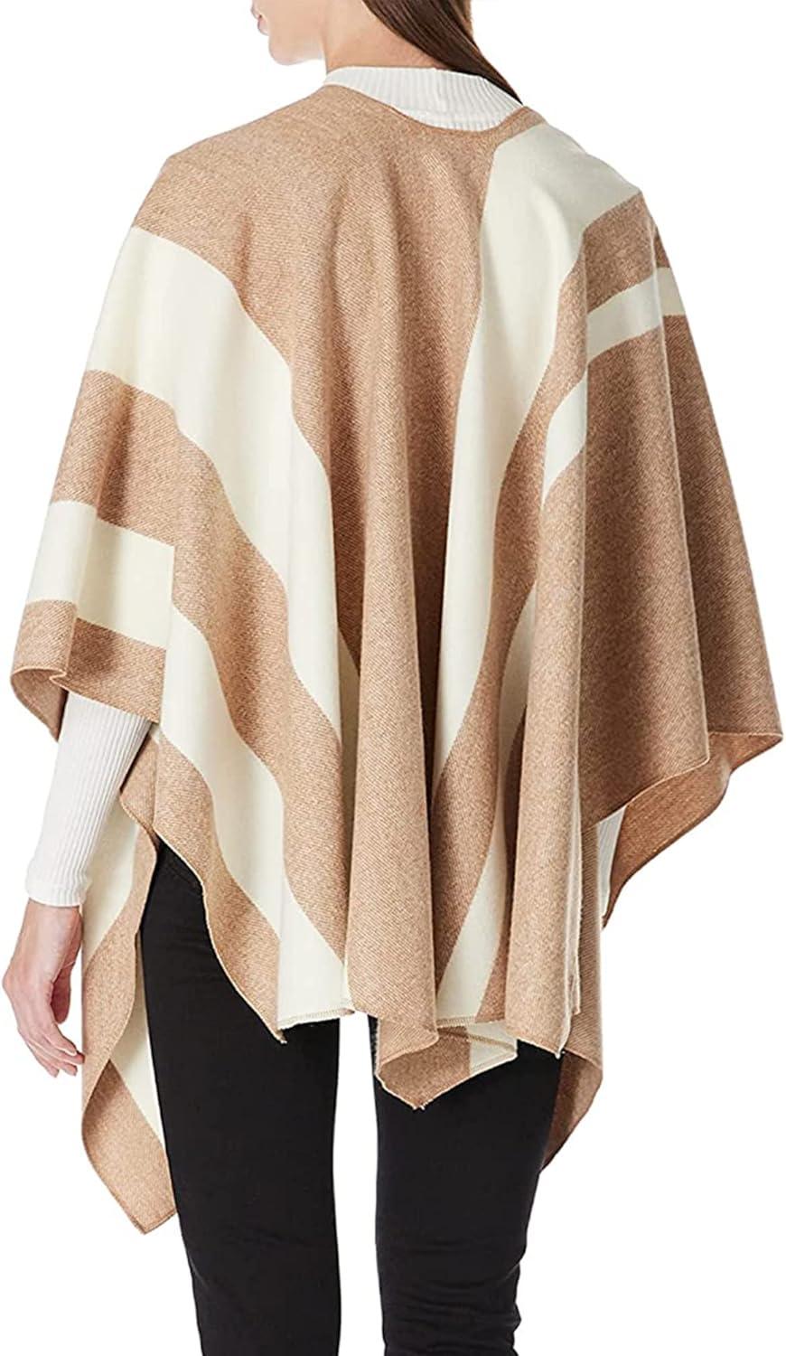 imageMoss Rose Womens Shawl Wrap Poncho Ruana Cape Open Front Cardigan Shawls for Fall WinterBa Latte Cream