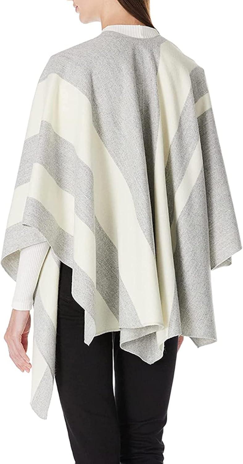 imageMoss Rose Womens Shawl Wrap Poncho Ruana Cape Open Front Cardigan Shawls for Fall WinterBa Whisper Grey