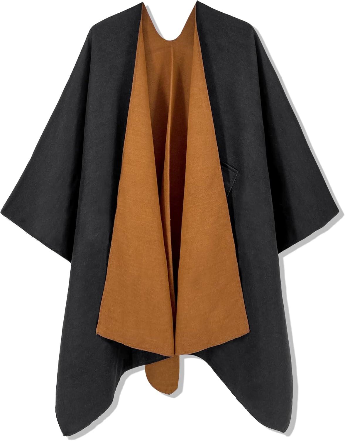 imageMoss Rose Womens Shawl Wrap Poncho Ruana Cape Open Front Cardigan Shawls for Fall WinterCamel