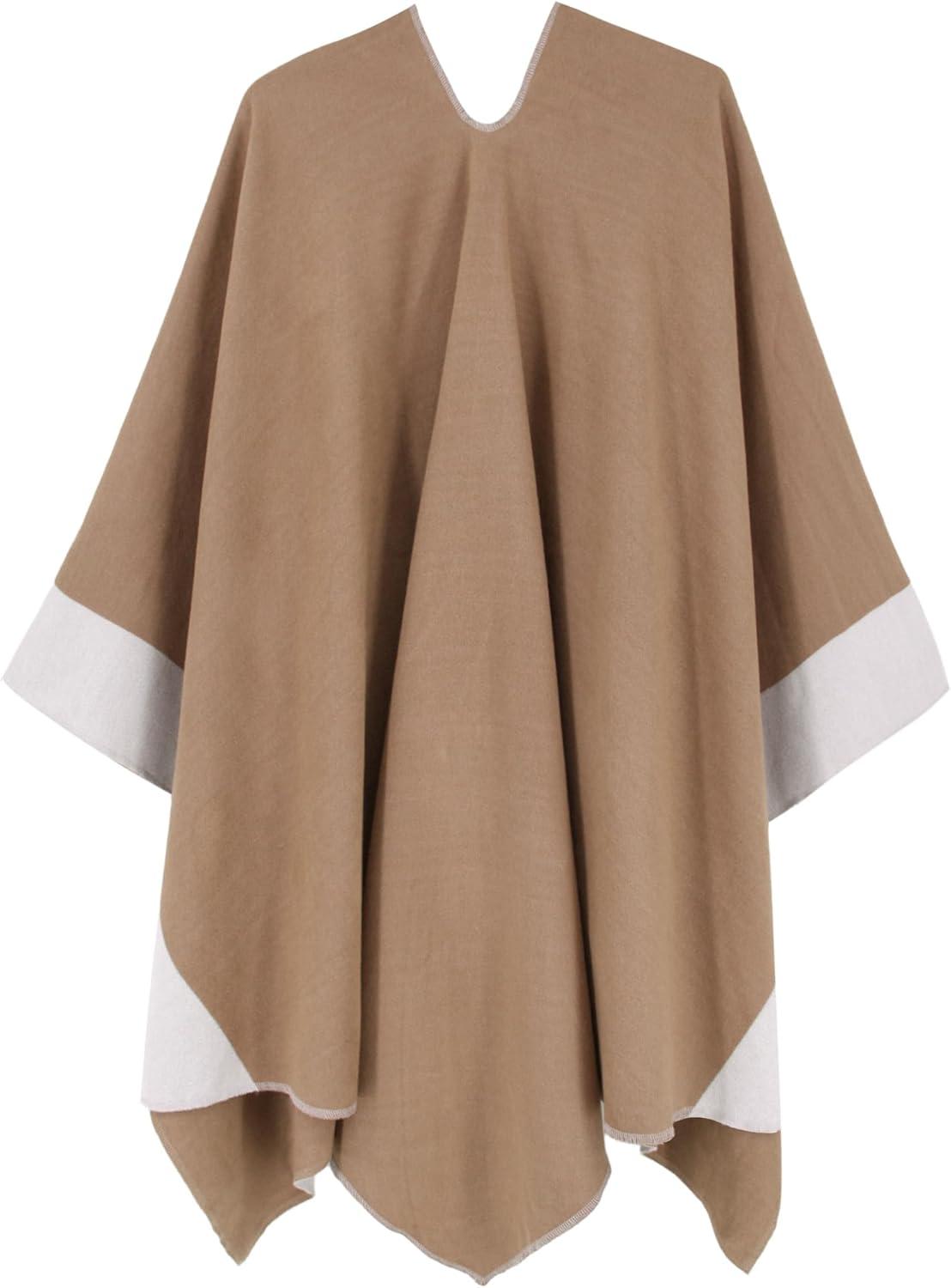 imageMoss Rose Womens Shawl Wrap Poncho Ruana Cape Open Front Cardigan Shawls for Fall WinterCameloff White