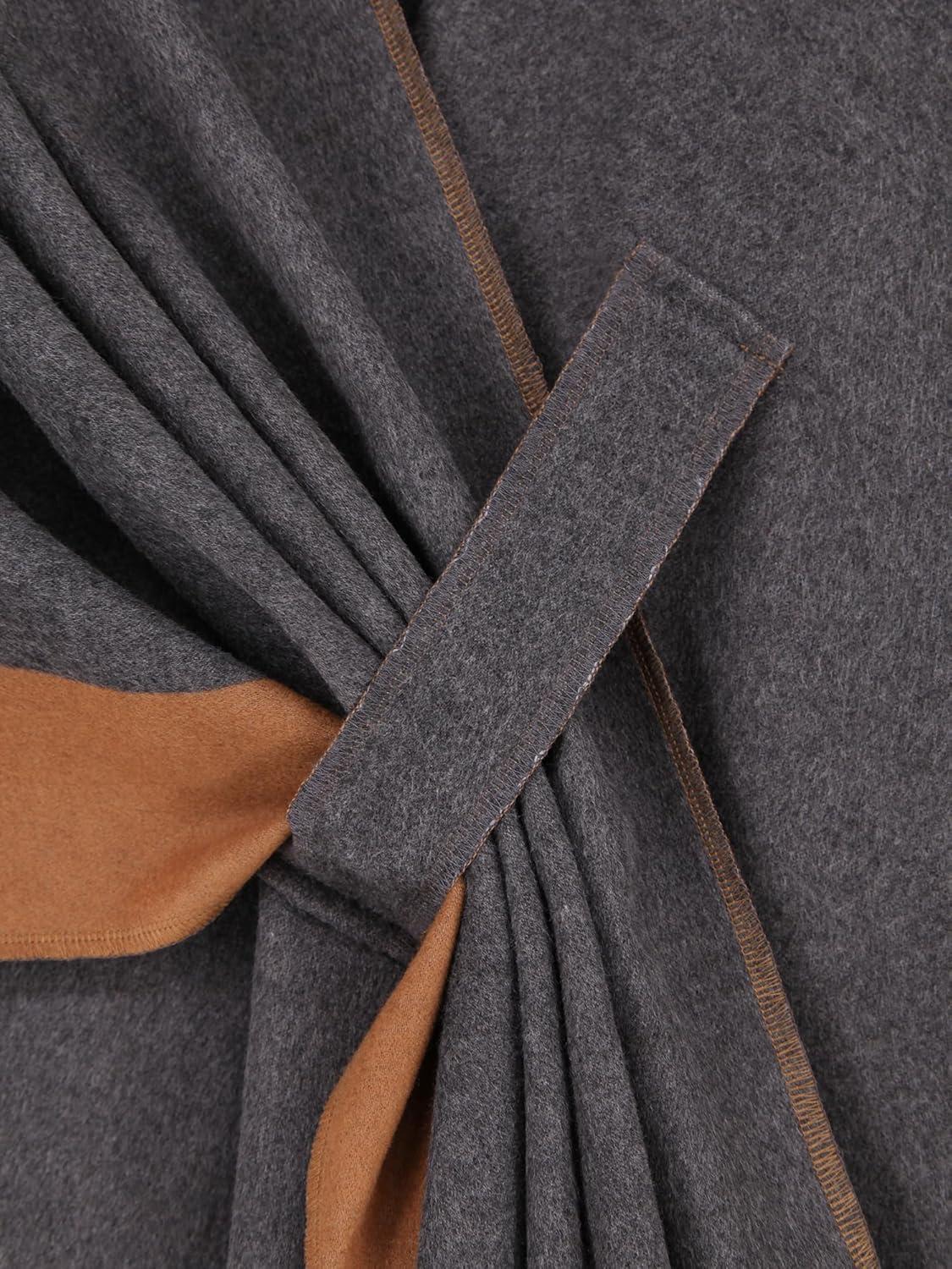 imageMoss Rose Womens Shawl Wrap Poncho Ruana Cape Open Front Cardigan Shawls for Fall WinterGreycamel