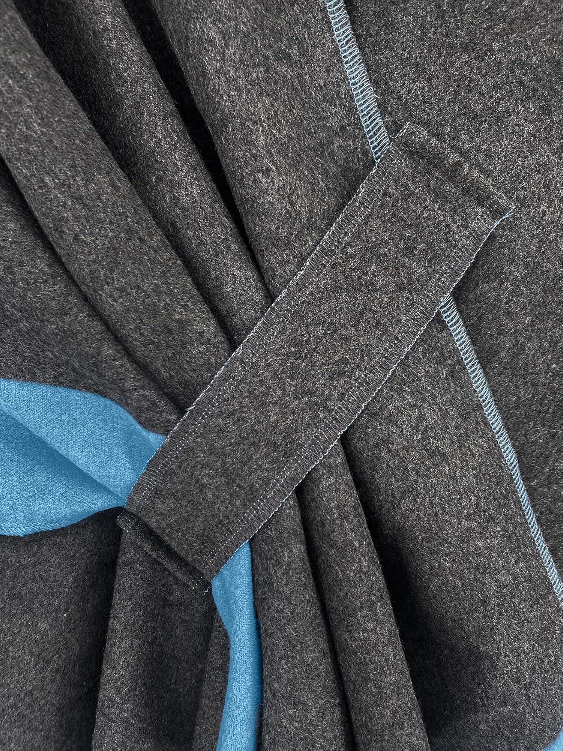 imageMoss Rose Womens Shawl Wrap Poncho Ruana Cape Open Front Cardigan Shawls for Fall WinterGreysky Blue