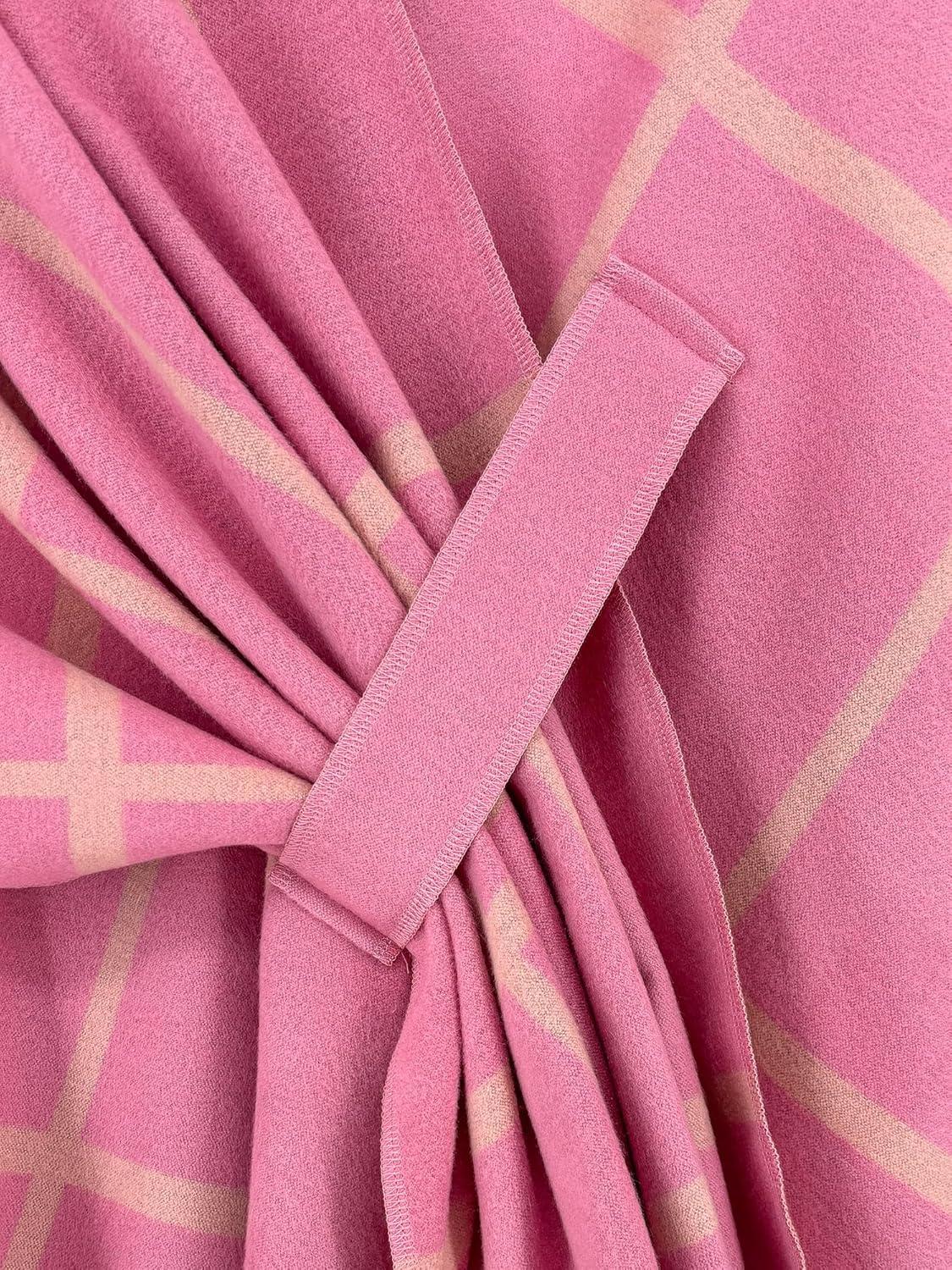 imageMoss Rose Womens Shawl Wrap Poncho Ruana Cape Open Front Cardigan Shawls for Fall WinterPink Plaid