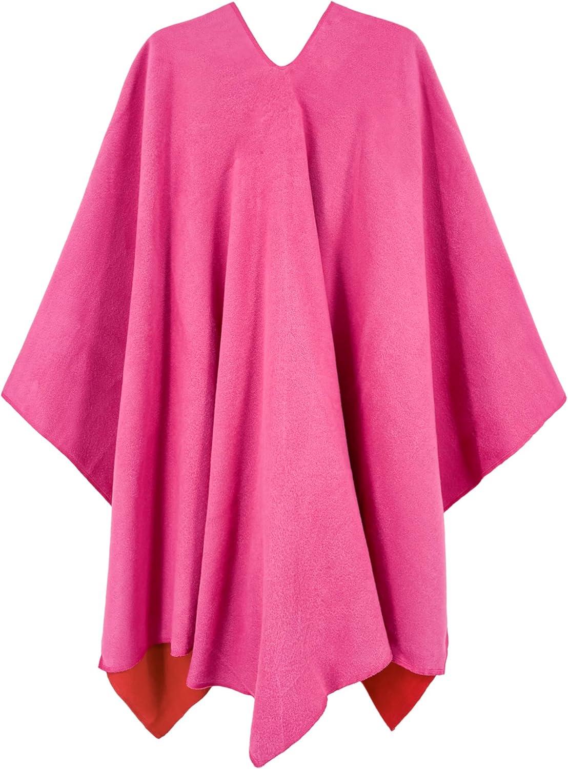 imageMoss Rose Womens Shawl Wrap Poncho Ruana Cape Open Front Cardigan Shawls for Fall WinterRose