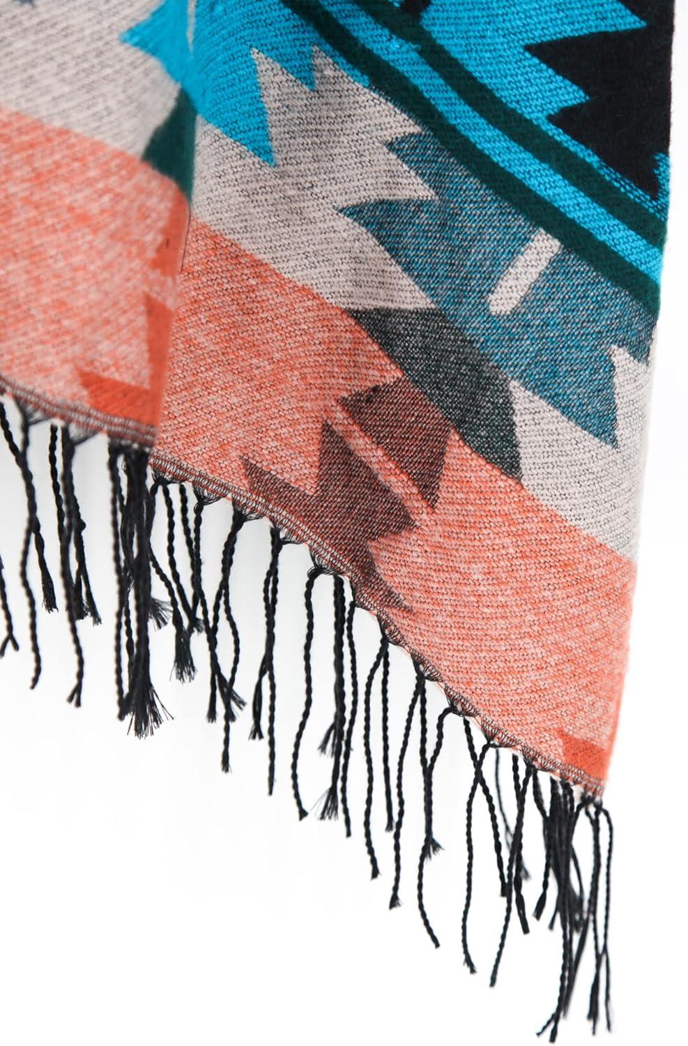 imageMoss Rose Womens Shawl Wrap Poncho Ruana Cape Open Front Cardigan Shawls for Fall WinterZ Blue