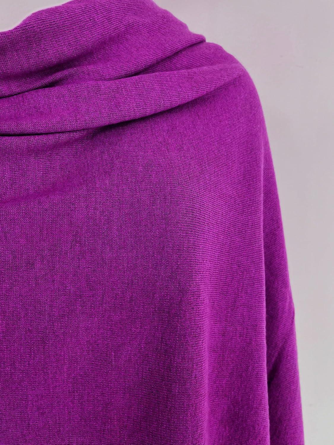 imageMoss Rose Womens Shawl Wrap Poncho Ruana Cape Open Front Cardigan Shawls for Fall WinterZscarf Purple