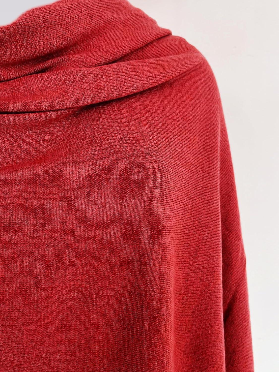 imageMoss Rose Womens Shawl Wrap Poncho Ruana Cape Open Front Cardigan Shawls for Fall WinterZscarf Red