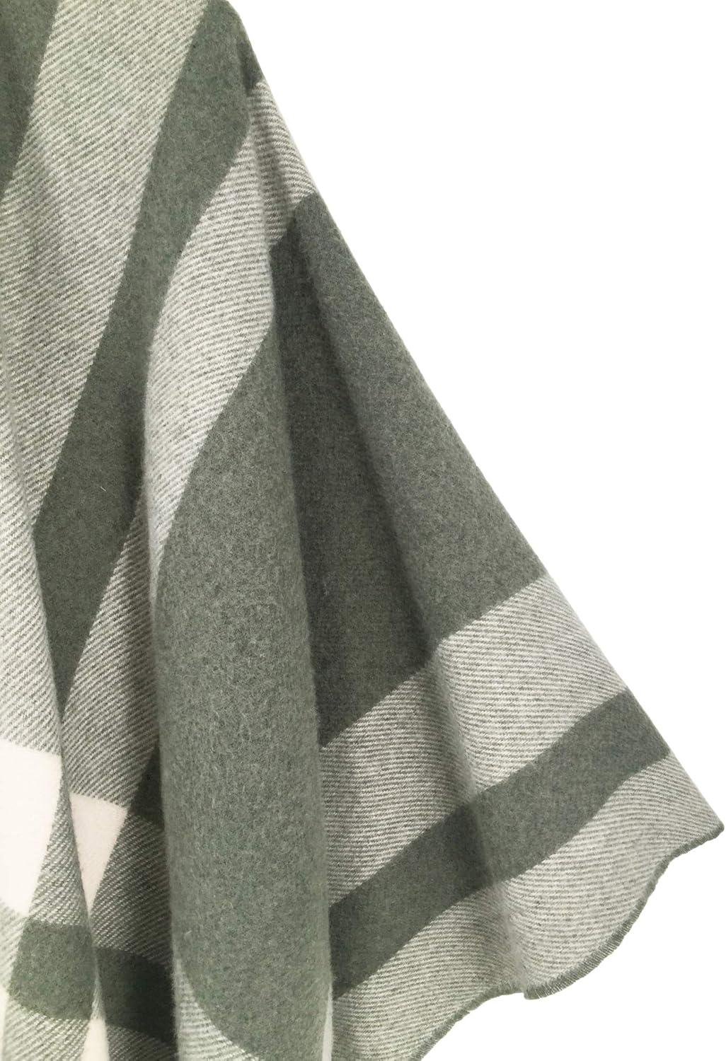 imageMoss Rose Womens Travel Plaid Shawl Wrap Open Front Poncho Cape for Fall WinterB Olive