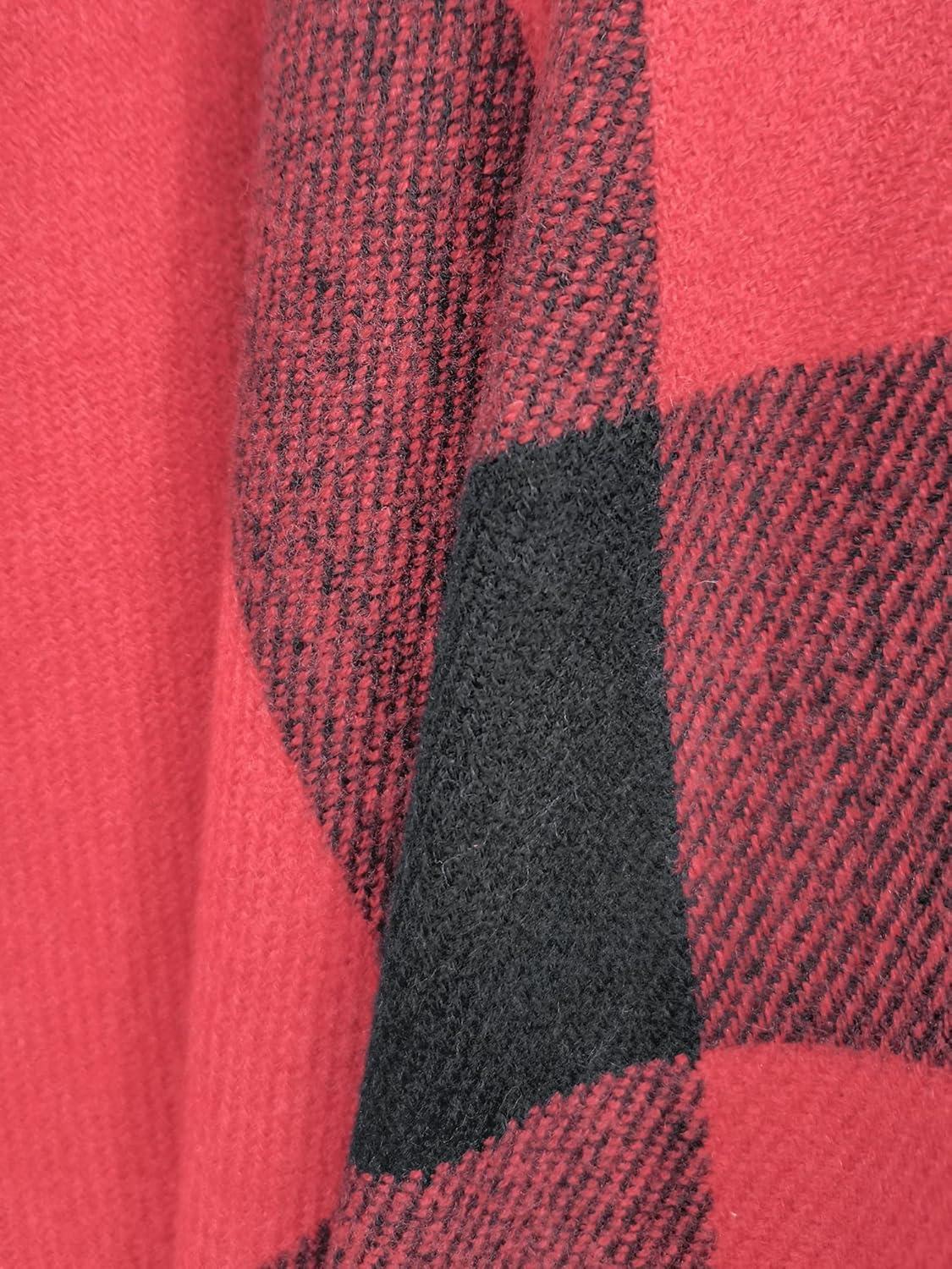 imageMoss Rose Womens Travel Plaid Shawl Wrap Open Front Poncho Cape for Fall WinterB Red2