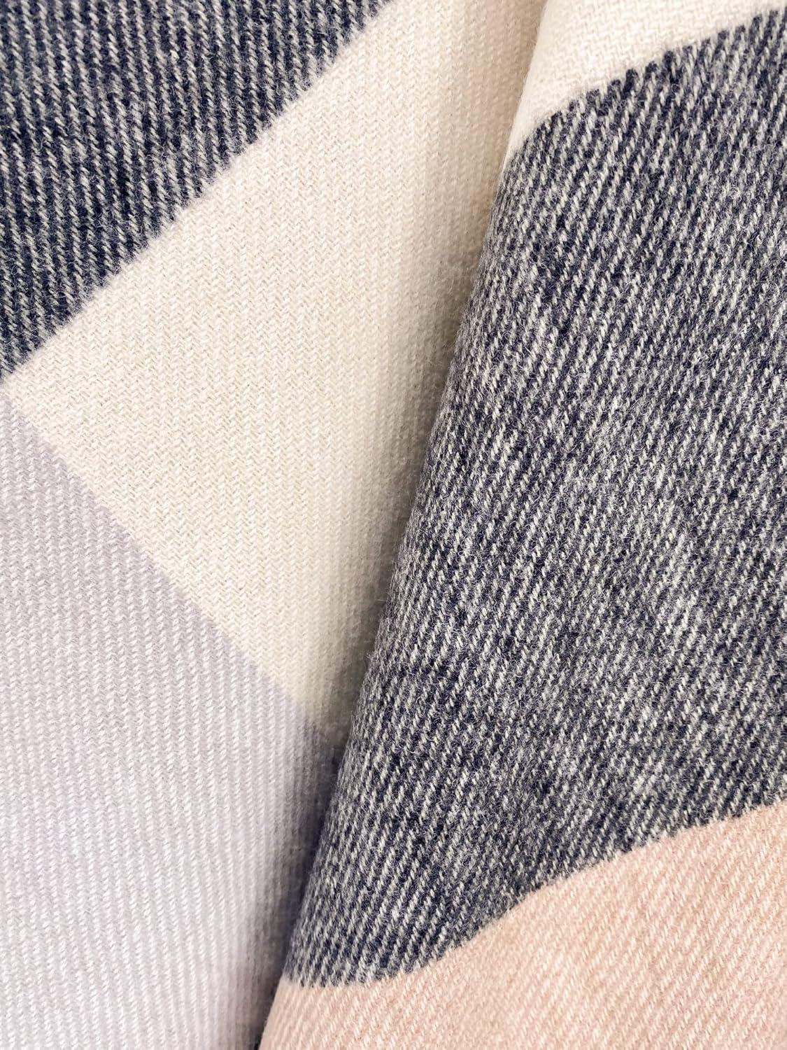 imageMoss Rose Womens Travel Plaid Shawl Wrap Open Front Poncho Cape for Fall WinterBeigekhaki