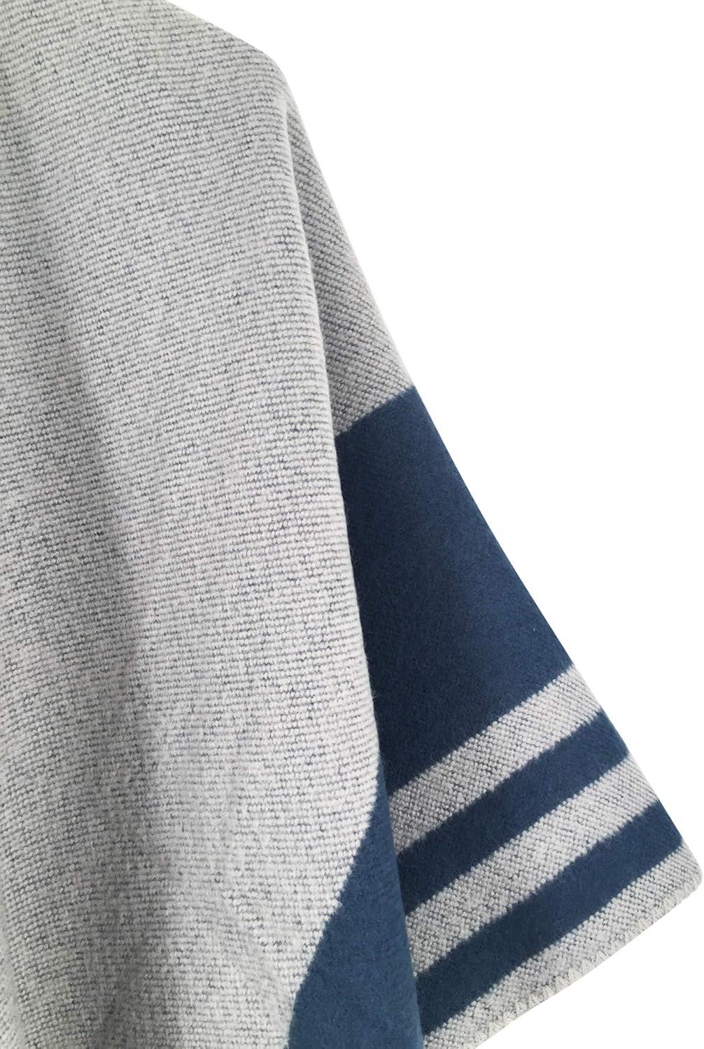 imageMoss Rose Womens Travel Plaid Shawl Wrap Open Front Poncho Cape for Fall WinterC Majolica Blue