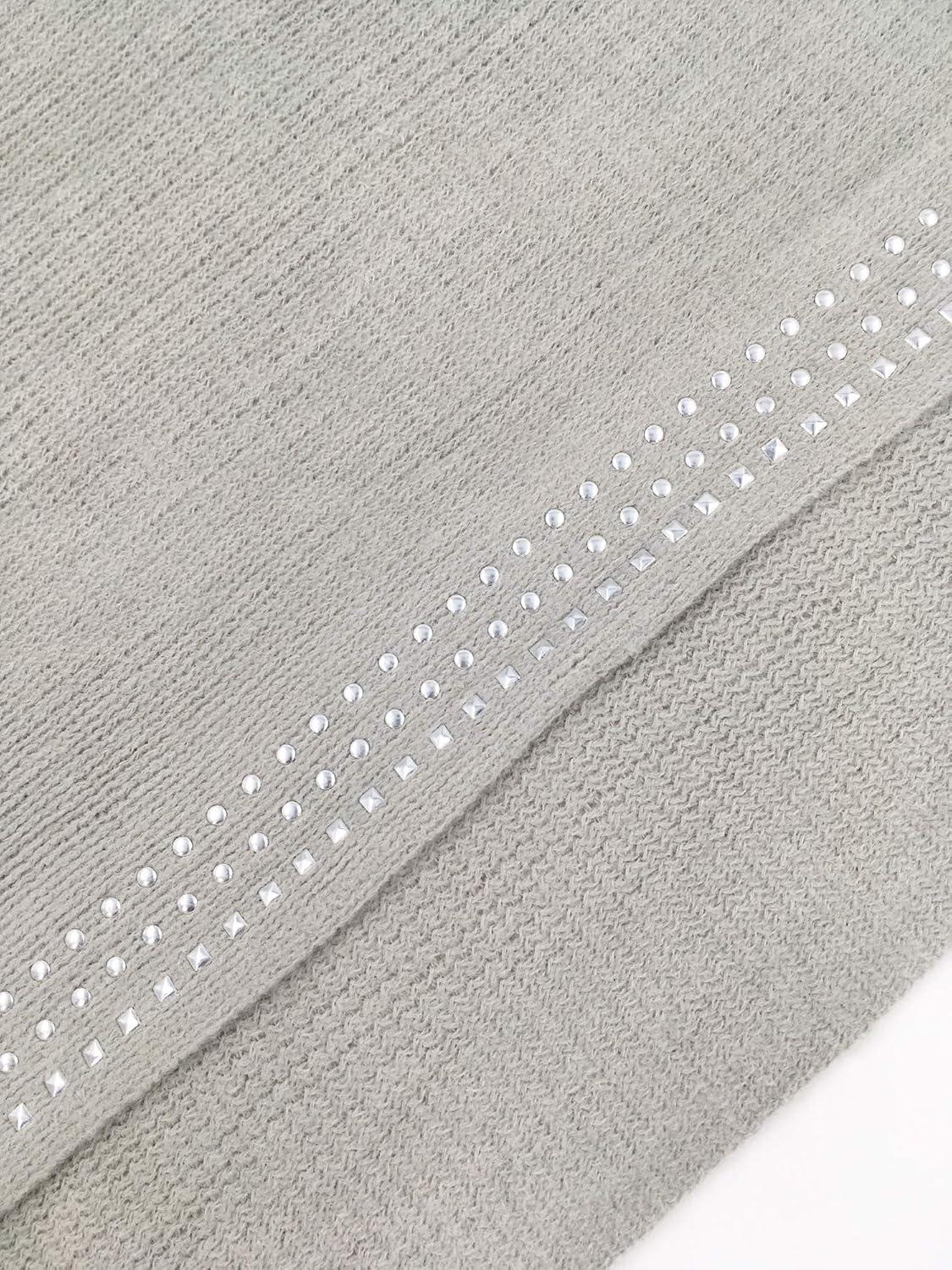 imageMoss Rose Womens Travel Plaid Shawl Wrap Open Front Poncho Cape for Fall WinterE Grey Rivets