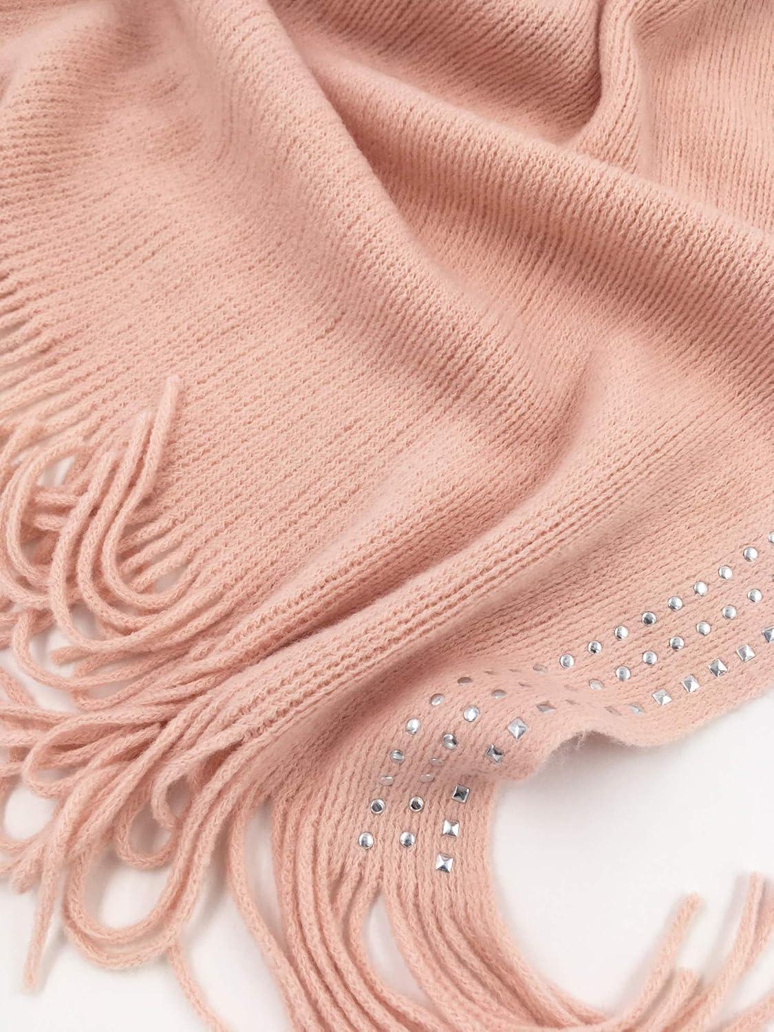 imageMoss Rose Womens Travel Plaid Shawl Wrap Open Front Poncho Cape for Fall WinterE Pink Rivets