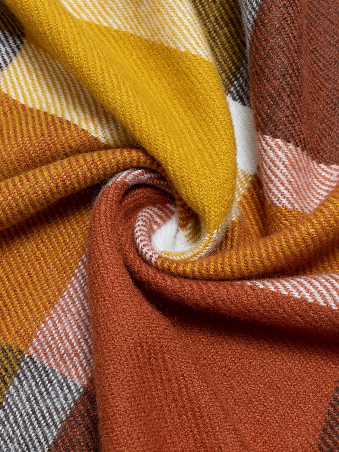 imageMoss Rose Womens Travel Plaid Shawl Wrap Open Front Poncho Cape for Fall WinterFs Cider Clay