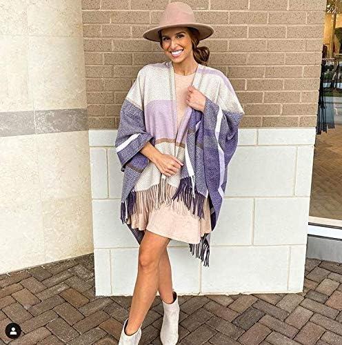 imageMoss Rose Womens Travel Plaid Shawl Wrap Open Front Poncho Cape for Fall WinterG Cupcake