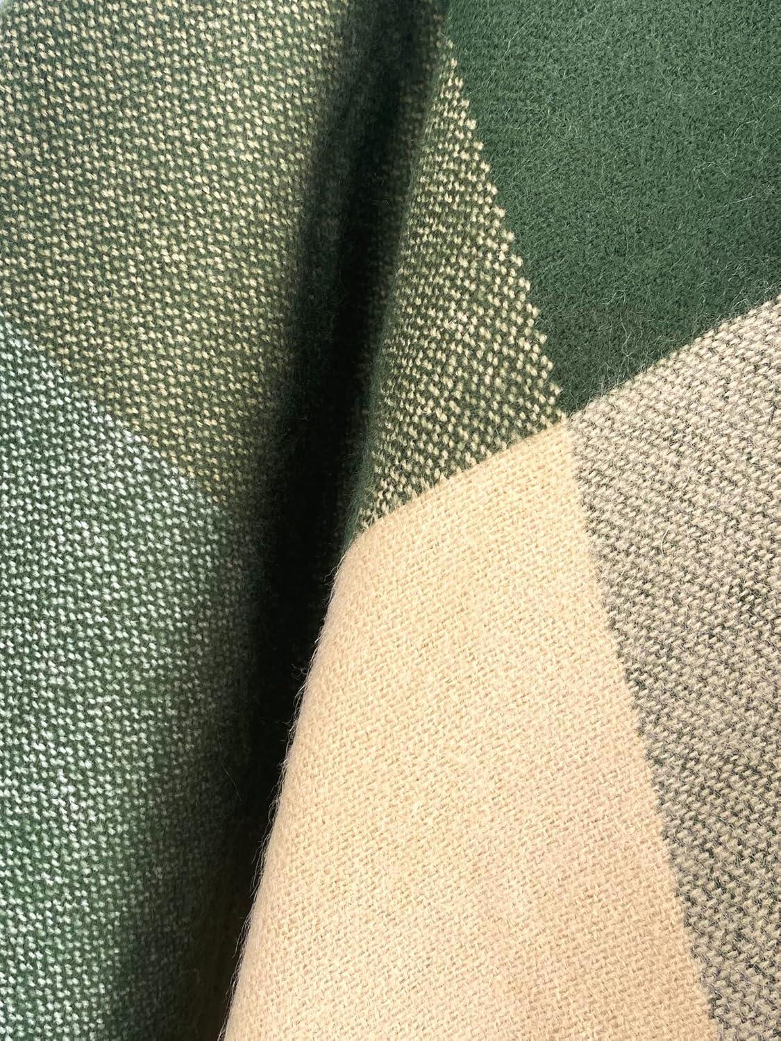 imageMoss Rose Womens Travel Plaid Shawl Wrap Open Front Poncho Cape for Fall WinterGreen Plaid