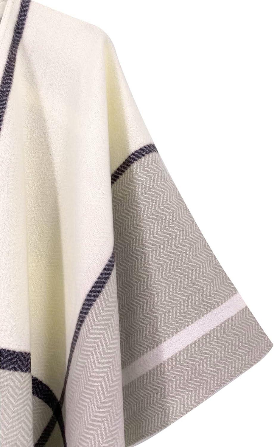 imageMoss Rose Womens Travel Plaid Shawl Wrap Open Front Poncho Cape for Fall WinterPeach Tan