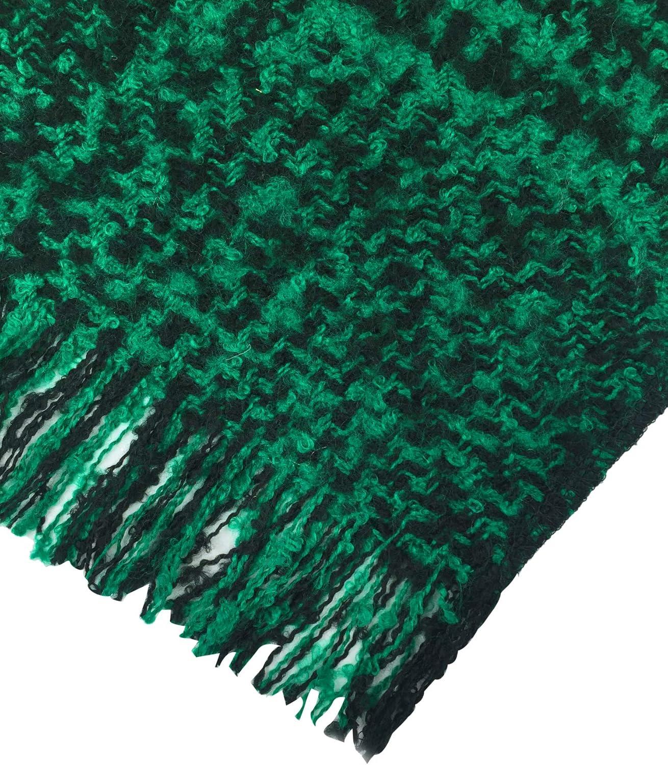 imageMoss Rose Womens Travel Plaid Shawl Wrap Open Front Poncho Cape for Fall WinterQ Green Checks