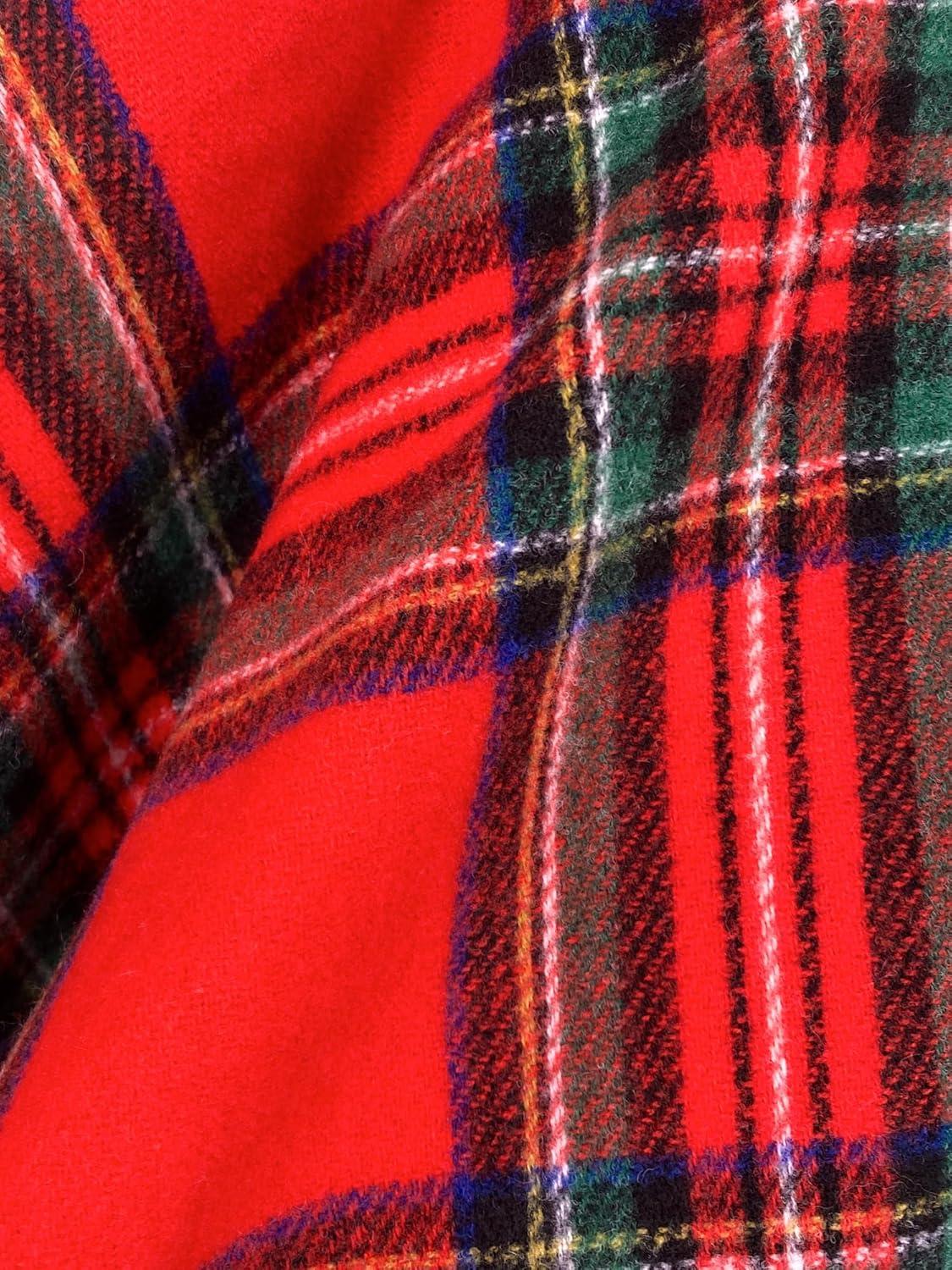 imageMoss Rose Womens Travel Plaid Shawl Wrap Open Front Poncho Cape for Fall WinterZ Plaid Red