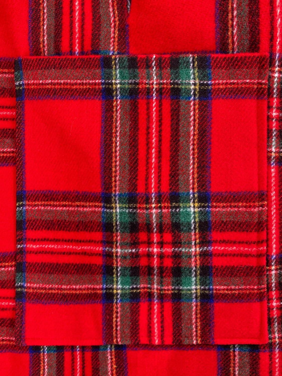 imageMoss Rose Womens Travel Plaid Shawl Wrap Open Front Poncho Cape for Fall WinterZ Plaid Red