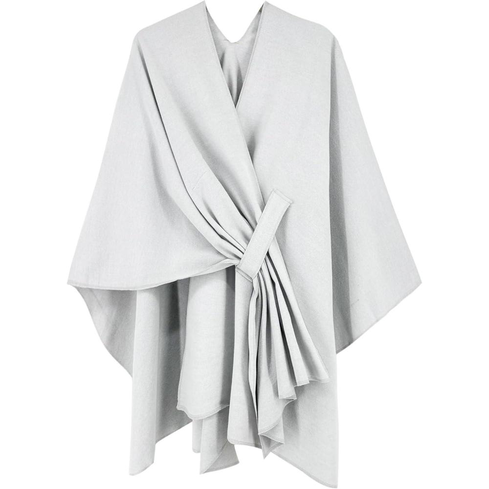 imageMoss Rose Womens Shawl Wrap Poncho Ruana Cape Open Front Cardigan Shawls for Fall WinterSolid Beige