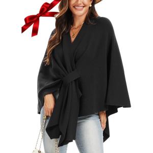 Moss Rose Womens Elegant Shawl Wraps Soft Open Front Poncho Sweater for Spring Fall Winter(A Gift for Women)