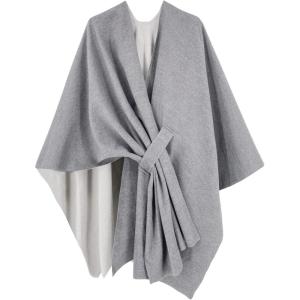 Moss Rose Women’s Shawl Wrap Poncho Ruana Cape Open Front Cardigan Shawls for Fall Winter(Az Tortilla Gray)