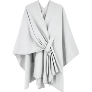 Moss Rose Women’s Shawl Wrap Poncho Ruana Cape Open Front Cardigan Shawls for Fall Winter(Solid Beige)