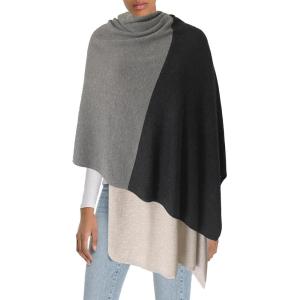 Moss Rose Women’s Shawl Wrap Poncho Ruana Cape Open Front Cardigan Shawls for Fall Winter(Z-scarf -Black+grey)
