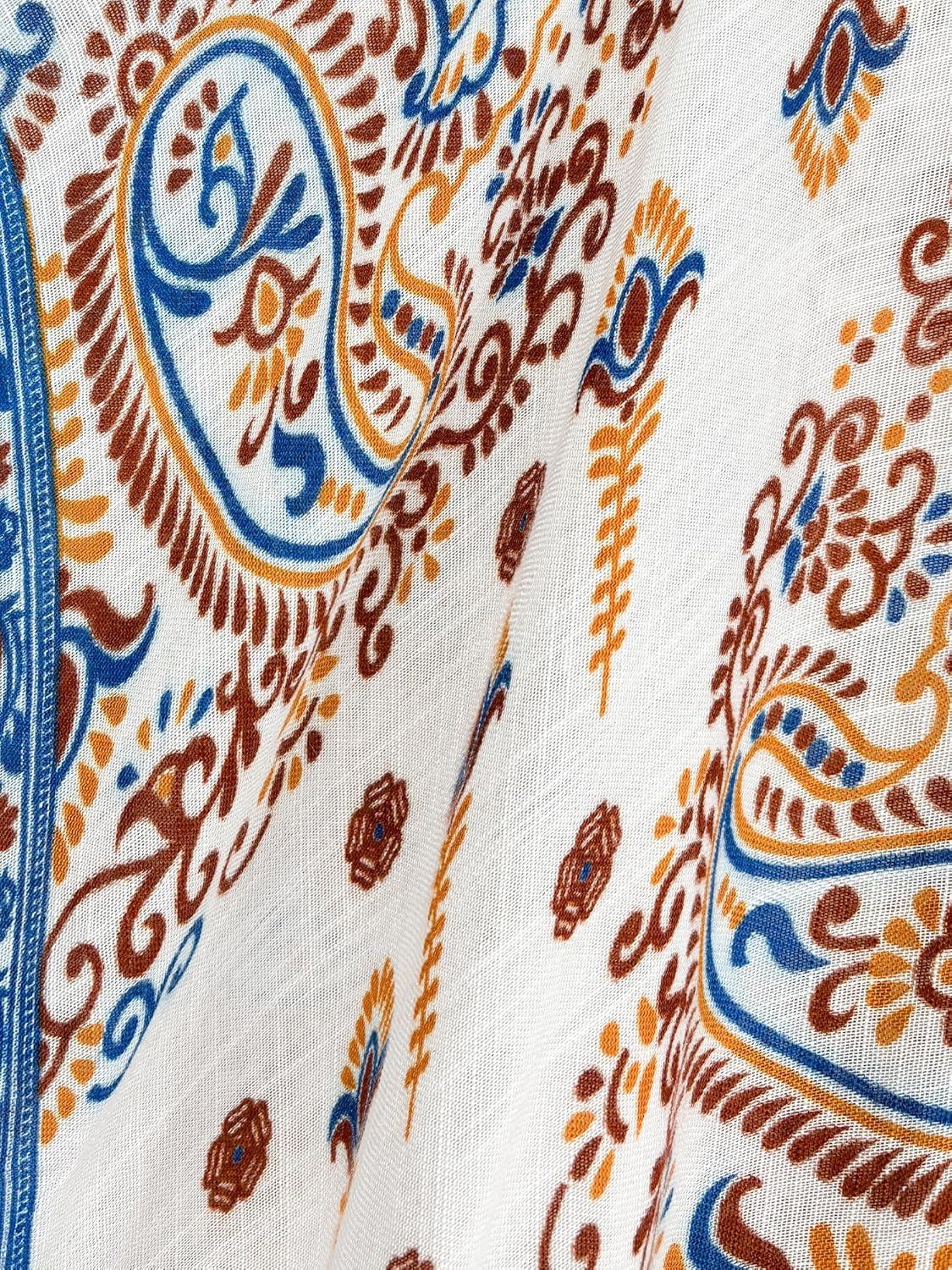 imageMoss Rose Womens Beach Cover up Swimsuit Kimono with Bohemian Floral Print Loose Casual Resort WearB Multicolor 3