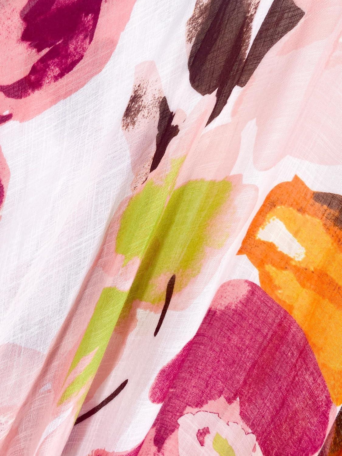 imageMoss Rose Womens Beach Cover up Swimsuit Kimono with Bohemian Floral Print Loose Casual Resort WearB Multicolor 4