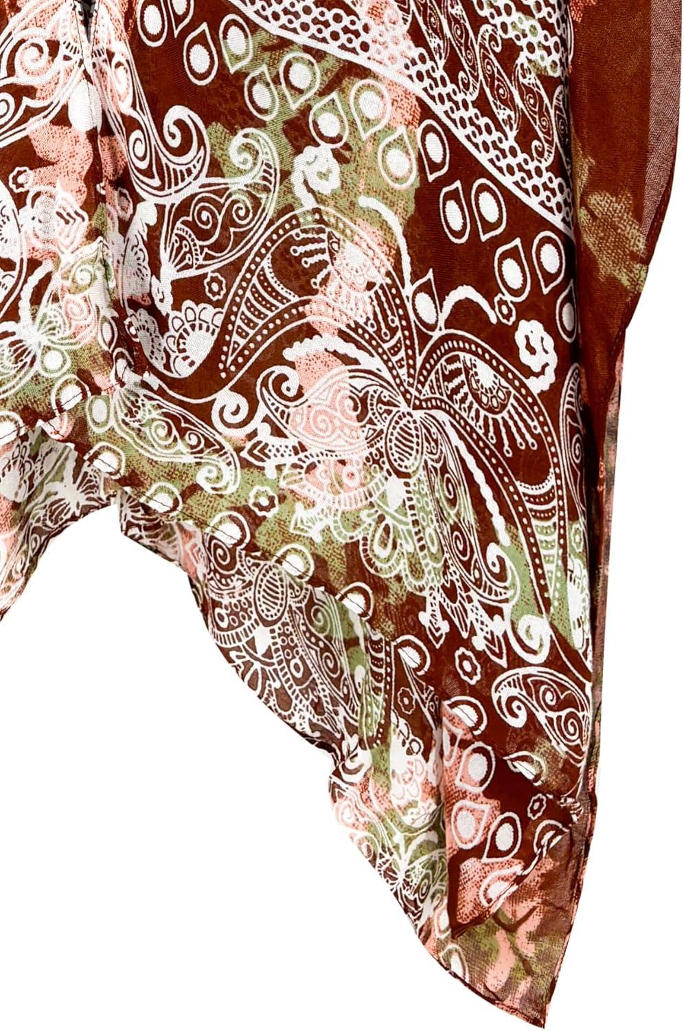 imageMoss Rose Womens Beach Cover up Swimsuit Kimono with Bohemian Floral Print Loose Casual Resort WearD Multicolor Print