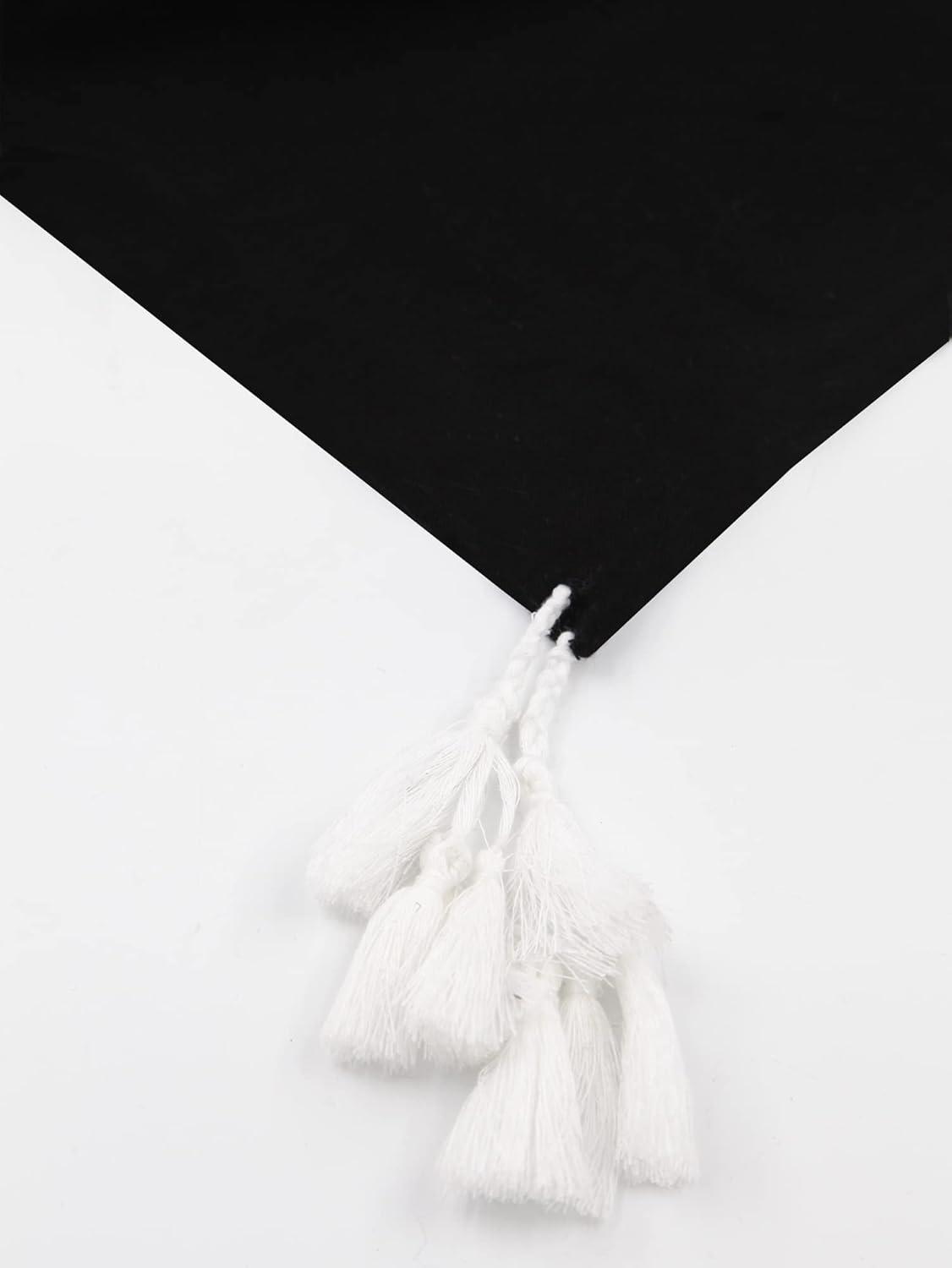 imageMoss Rose Womens Swimsuit Cover up Beach Kaftan for Bathing Suit with Floral PatternBlack With Tassel