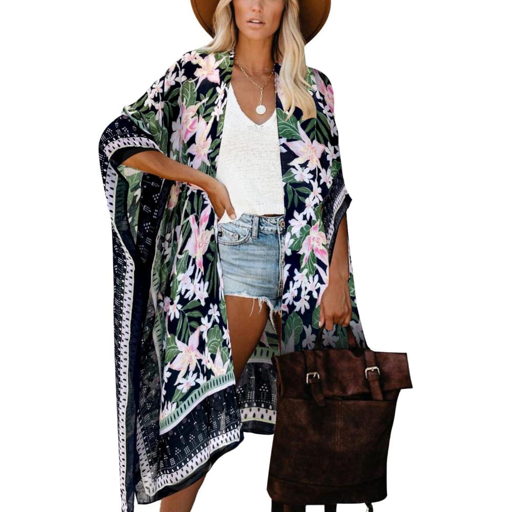 imageMoss Rose Women Summer Bikini Kimono Bathing Suit Cover Ups for SwimwearB Color 72
