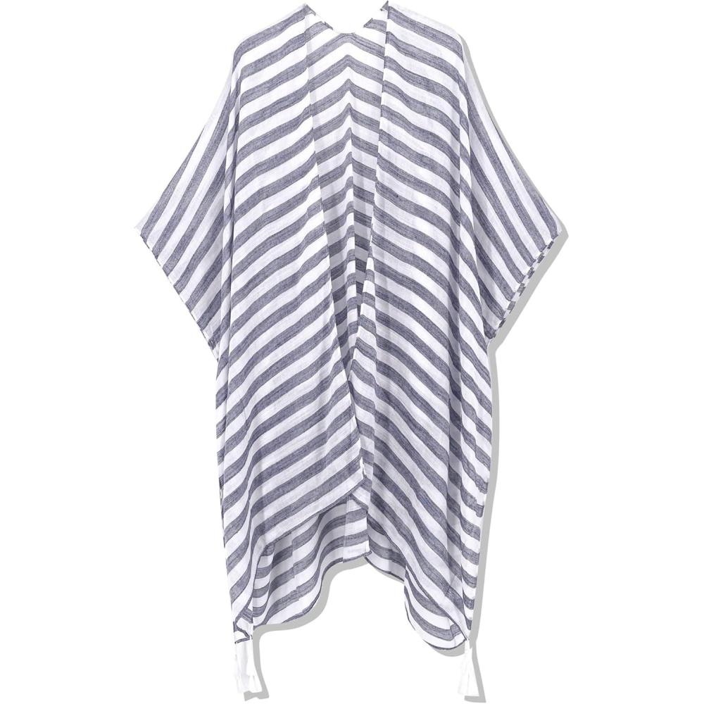 imageMoss Rose Women Summer Bikini Kimono Bathing Suit Cover Ups for SwimwearC Black White