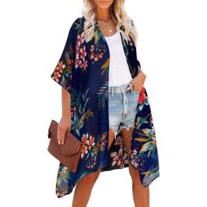 Moss Rose Women Summer Bikini Kimono Bathing Suit Cover Ups for Swimwear(Bc Tropical Garden)