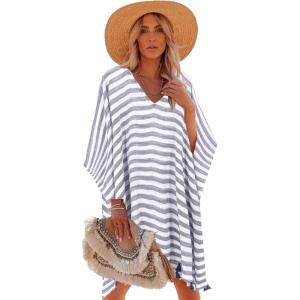 Moss Rose Women’s Swimsuit Cover up Beach Kaftan for Bathing Suit with Floral Pattern(Black&white)