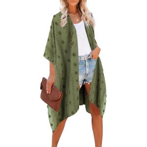 Moss Rose Women Summer Bikini Kimono Bathing Suit Cover Ups for Swimwear(Green)